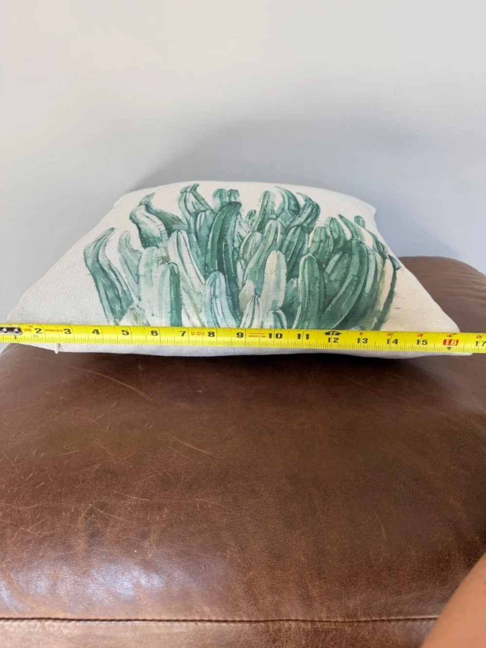 Coastal Botanical Throw Pillows Set of 2 Cream Green Watercolor Accent Pillows